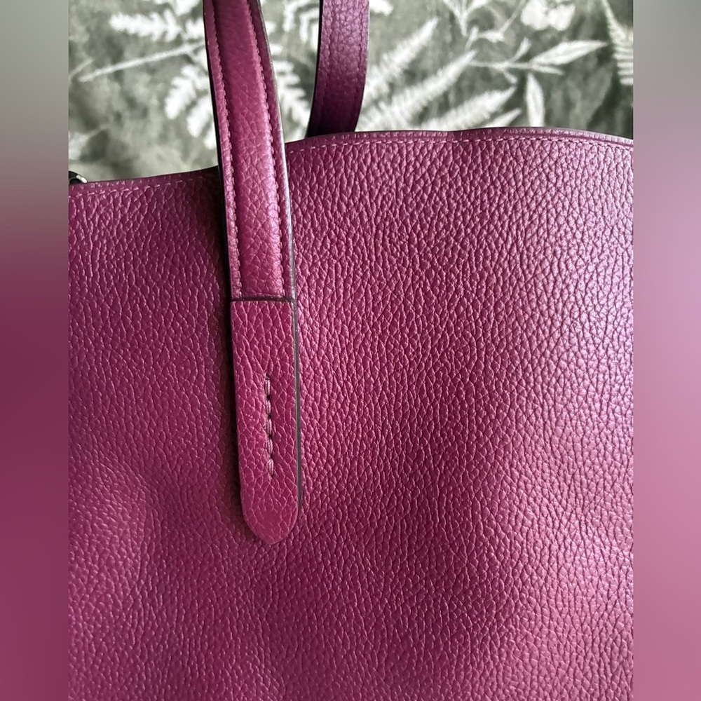 Coach Pebbled Leather Tote in Plum - Picture 10 of 16